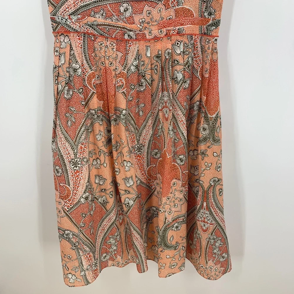 Ann Taylor Fit and Flare Pleated Sleeveless Cotton/Silk Midi Dress Sz 10 - Picture 6 of 16
